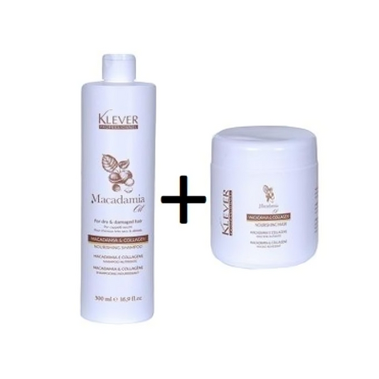 Klever Shampooing 500 ml + Masque Macadamia & Collagène 500 ml