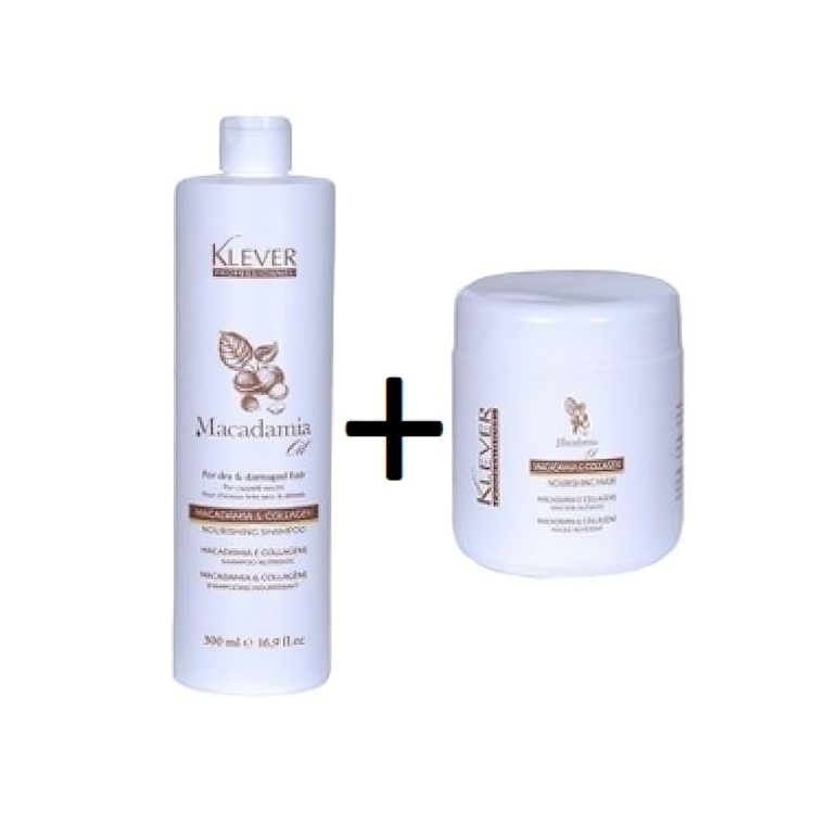 Klever Shampooing 500 ml + Masque Macadamia & Collagène 500 ml