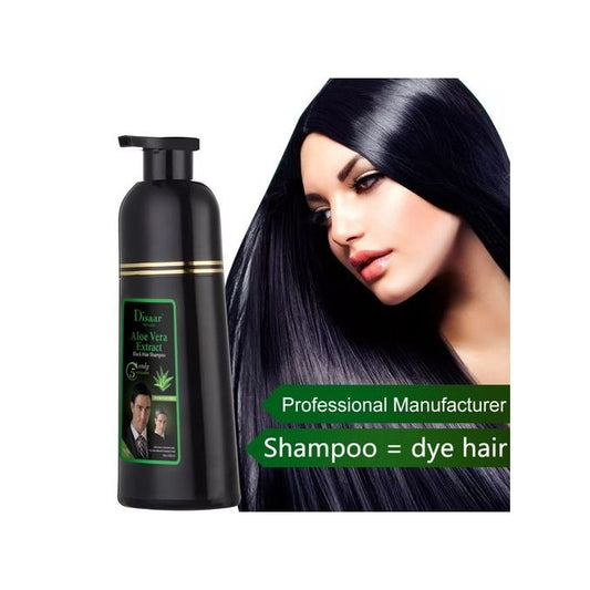 Disaar – Shampooing à l’Aloe Vera pour couvrir les cheveux blancs et colorer en noir naturel – 400 ml